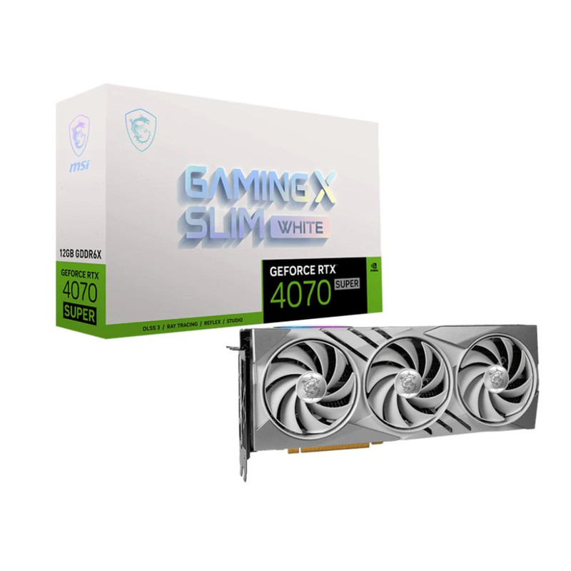 MSI GeForce RTX 4070 Super 12GB GDDR6X Gaming X Slim Graphics Card - White Edition - كرت شاشة